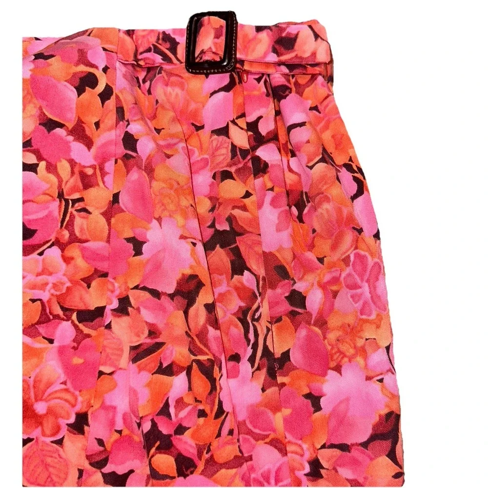 Vintage 90s Talbot's Pink Floral A-Line Maxi Skirt Cottage Women's Petite 6 Flaw